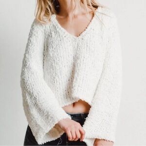 Free People NWT Sand Dune Pullover Sweater in Ivory. Size L